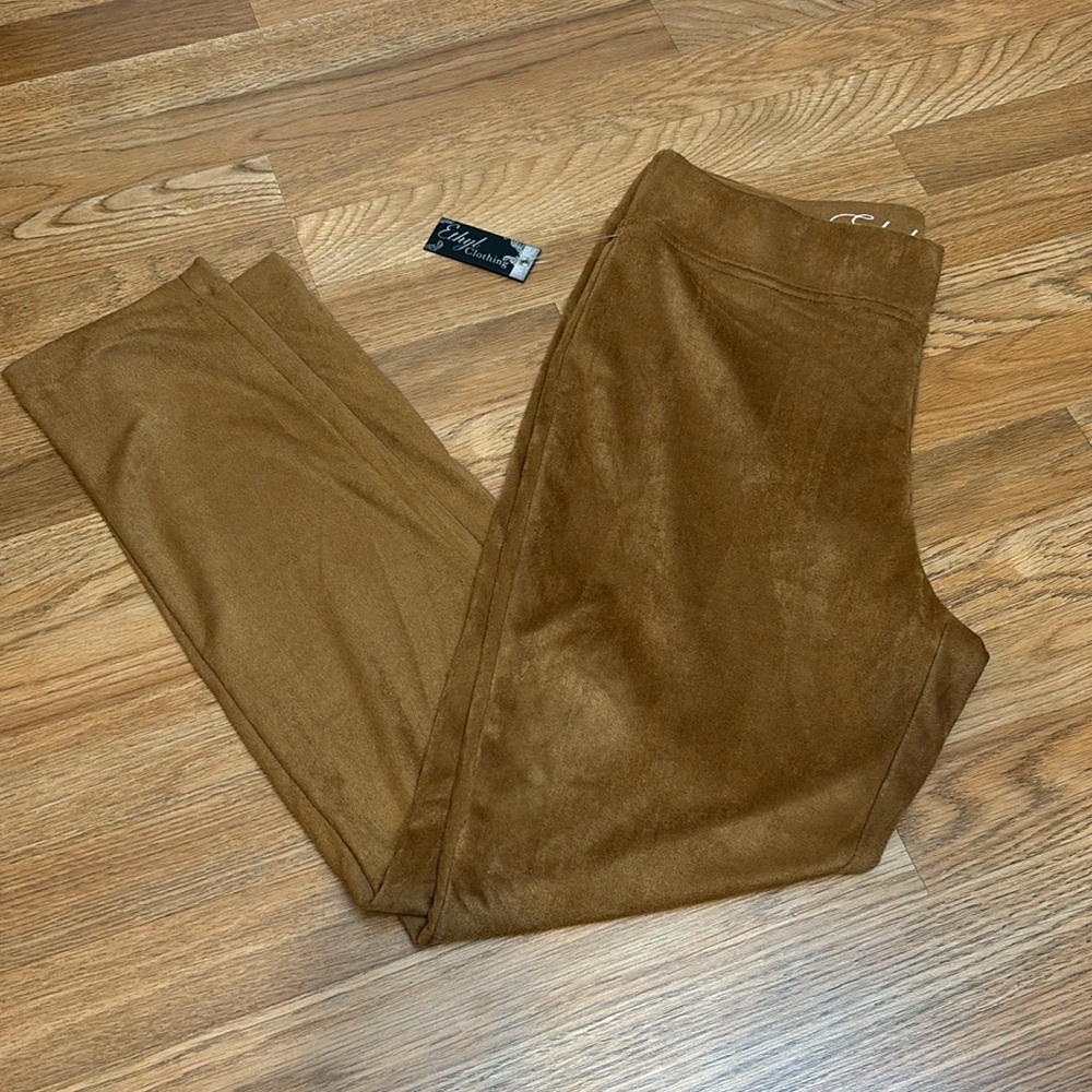NWDT Ethyl Clothing, solid light brown straight leg boho/casual pants. Size 14.